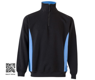 SUDADERA BICOLOR CREMALLERA EN EL CUELLO