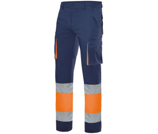 PANTALÓN 100% ALGODÓN BICOLOR MULTIBOLSILLOS ALTA VISIBILIDAD